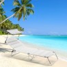 Sæt med 4 Cancun foldbar solseng liggestol justerbar ryglæn solskærm På Tilbud