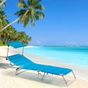 Sæt med 4 Cancun foldbar solseng liggestol justerbar ryglæn solskærm Rabatter