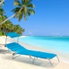 Sæt med 4 Cancun foldbar solseng liggestol justerbar ryglæn solskærm Rabatter