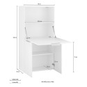 Pladsbesparende skrivebord 70x35 cm, foldbar hylde, skjult skab Layla Model