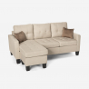 Moderne 3-personers sofa med 2 puder og chaiselong eller puf Remissus Udvalg