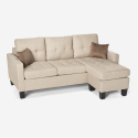 Moderne 3-personers sofa med 2 puder og chaiselong eller puf Remissus Rabatter