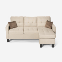 Moderne 3-personers sofa med 2 puder og chaiselong eller puf Remissus Udsalg