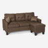 Moderne 3-personers sofa med 2 puder og chaiselong eller puf Remissus Billig