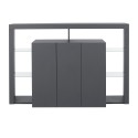 Credenza 3 dør moderne boghylde med glashylder 150x40x100cm Allen Mål