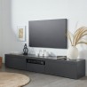 Moderne TV-bord til stuen med 2 skabe og 1 klaplåge 220x40x35cm Novo Tilbud