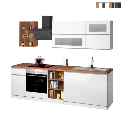 Komplet modulært køkken i moderne stilrent design 256cm Unica Kampagne