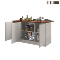 Moderne køkkenø med 3 låger og bord 155x90x90cm Deaton Kampagne
