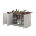 Moderne køkkenø med 3 låger og bord 155x90x90cm Deaton Omkostninger