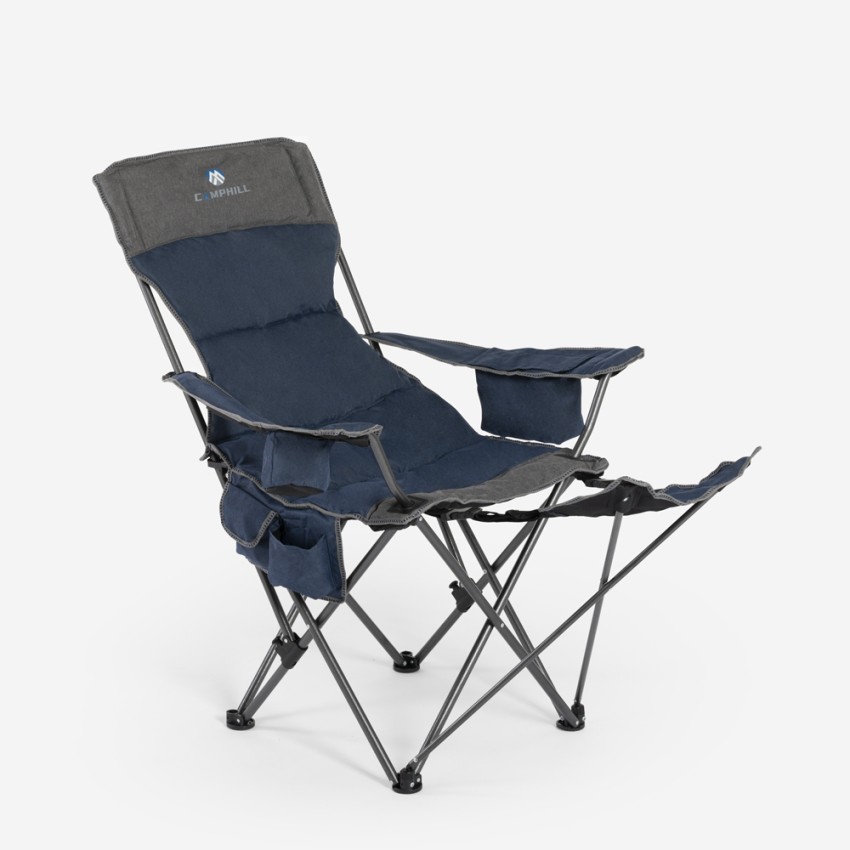 Trivor foldbar campingstol med justerbar ryglæn og fodstøtte Kampagne