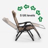 Foldbar zero gravity udendørs lænestol med nakkestøtte Elgon Udsalg