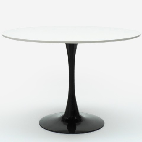 Rundt spisebord 120cm i moderne Tulip-stil i hvid og sort Jasmine+ Kampagne
