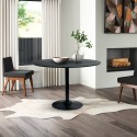 Rundt spisebord i moderne stil 120cm i sort træ Blackwood+ På Tilbud