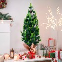 Stoeren 50 cm lille kunstigt grøn juletræ med sne kogle juledekoration Tilbud