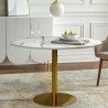 Rundt bord 120cm med guld og marmoreffekt i klassisk stil Monika+ På Tilbud