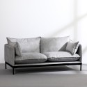 Moderne 2-personers sofa til stuen polstret i grå stof Bonn Tilbud