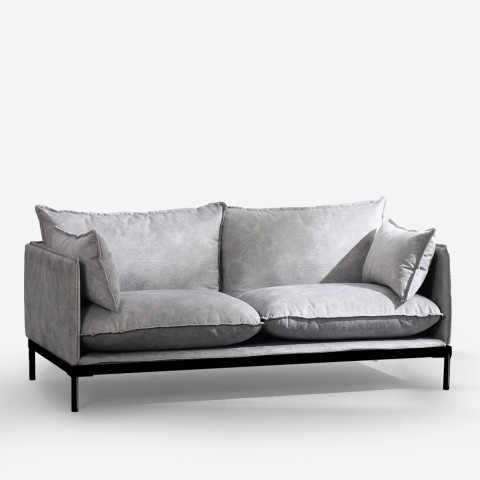 Moderne 2-personers sofa til stuen polstret i grå stof Bonn Kampagne