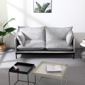 Moderne 2-personers sofa til stuen polstret i grå stof Bonn På Tilbud