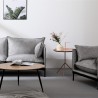 Sæt med moderne 2-personers sofa og lænestol i gråt stof Hannover Udsalg