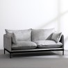 Sæt med moderne 2-personers sofa og lænestol i gråt stof Hannover Mængderabat