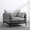 Sæt med moderne 2-personers sofa og lænestol i gråt stof Hannover Valgfri