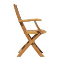 Sammenklappelig havestol i træ med armlæn til udendørs brug Nias På Tilbud