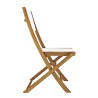 Foldbar havestol i træ med hvid textilene til udendørs brug Hiva På Tilbud