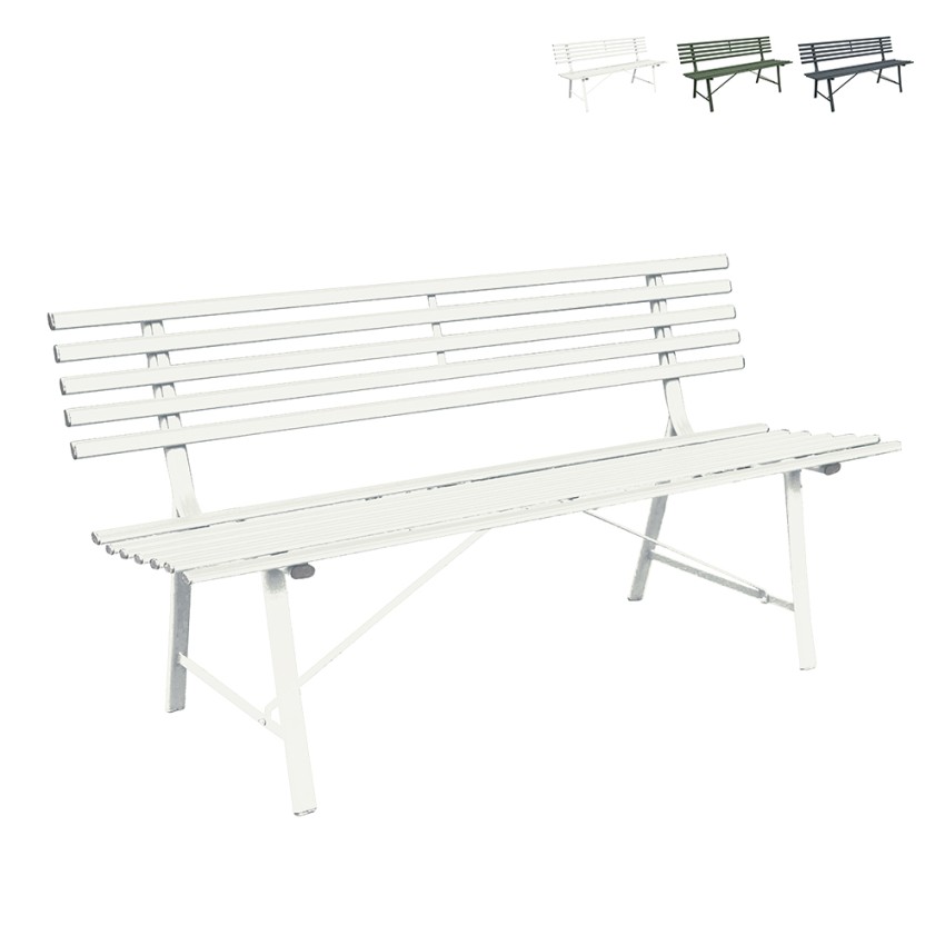 3-personers klassisk udendørs havebænk i jern 150x57x76cm Iven Tilbud