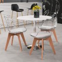 Tulipan caurs nordisk design spisebord stol gennemsigtig hynde og træben 