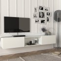 Vægmonteret svævende TV-bord 180cm med 2 låger 1 hylde i moderne design Hilary Tilbud