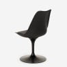 Sæt med 4 Tulip stole og rundt bord 120cm med marmor effekt i hvid og sort Lapis+ Pris