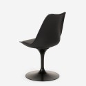 Sæt med 2 gennemsigtige Tulip stole og rundt bord 80cm i sort Almat Model