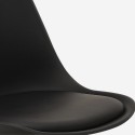 Sæt med rundt bord 120cm i sort og 4 gennemsigtig stole i Tulip stil Almat+ Køb