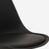 Sæt rundt sort spisebord 80cm og 2 gennemsigtige Tulip stole Haki Egenskaber