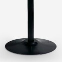 Sæt rundt sort spisebord 80cm og 2 gennemsigtige Tulip stole Haki 