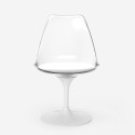 Sæt med rundt bord 80cm i marmoreffekt og 2 gennemsigtige hvide Tulip stole Vixan Valgfri