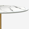 Sæt med rundt bord 120cm i guld og marmor effekt og 4 Tulip stole Vixan+ 