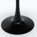 Sæt med 4 Tulip stole og rundt bord 120cm i sort hvid marmoreffekt Liwat+ 