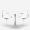 Sæt med 2 gennemsigtige Tulip stole og rundt bord 60cm hvid sort Nuit Egenskaber
