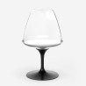 Sæt med 2 gennemsigtige stole og rundt Tulip bord 80cm hvid sort Raxos Køb