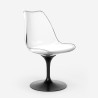 Sæt med 2 gennemsigtige stole og rundt Tulip bord 80cm hvid sort Raxos Omkostninger