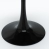 Sæt med rundt bord 120cm i hvid sort og 4 gennemsigtige Tulip stole Balmen 
