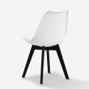 Moderne spisebordsstol i skandinavisk Tulip stil med sorte ben Nordica BE Valgfri