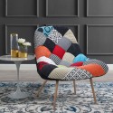Lænestol med farverigt patchwork i skandinavisk stil Nevada På Tilbud