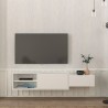 Vægmonteret TV-møbel i hvid med 2 låger 160x30x33cm til stue Dione Tilbud