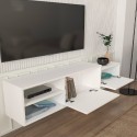 Vægmonteret TV-møbel i hvid med 2 låger 160x30x33cm til stue Dione Mængderabat