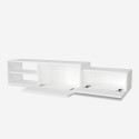 Vægmonteret TV-møbel i hvid med 2 låger 160x30x33cm til stue Dione Udsalg