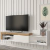 Moderne vægmonteret TV-møbel med låge og hylder 180x32x42cm Trella Tilbud