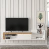 Moderne vægmonteret TV-møbel med låge og hylder 180x32x42cm Trella Mål
