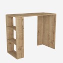 Skrivebord i træ med 3 hylder 90x40x74cm til moderne kontor Netenya På Tilbud